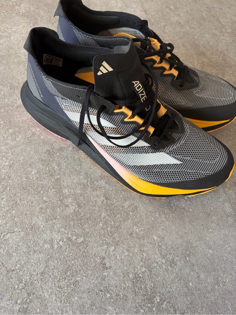 adidas Adizero Men’s Sneakers - Black, Gray & Yellow